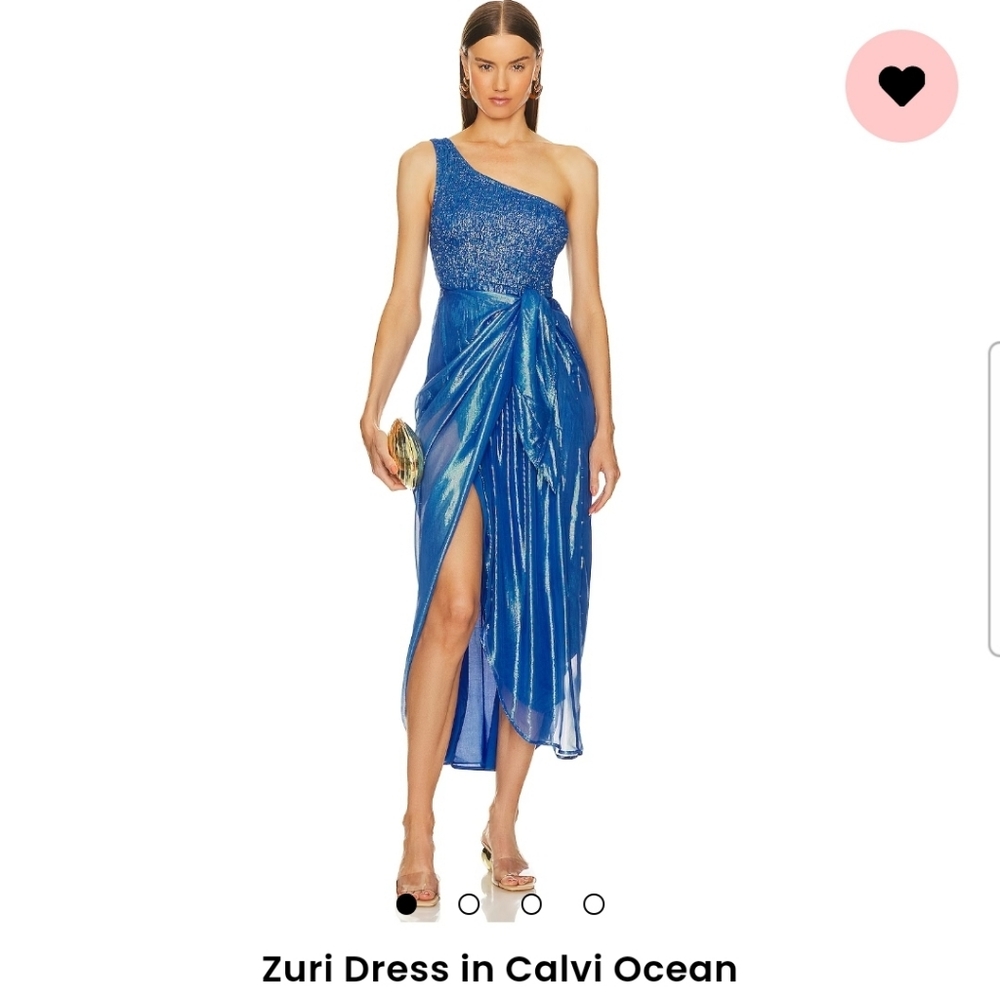 Metallic Blue Sundress Zuri Dress in Calvi Ocean Color